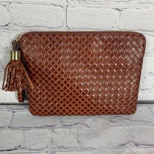 Leather Clutch with Wrist Strap